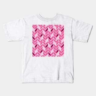 Chevron Pattern - Hot Pink Palette Kids T-Shirt